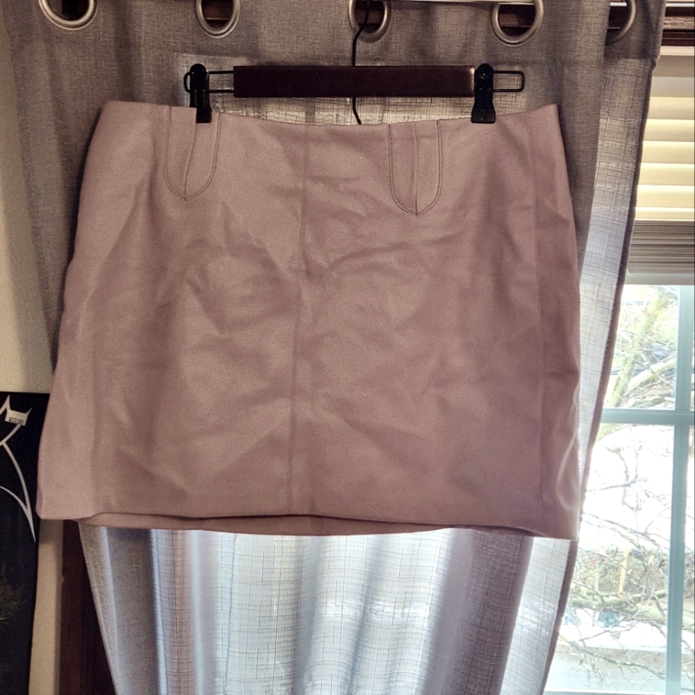 ZARA TRF Pink/Blush Pleather Mini Skirt, XL